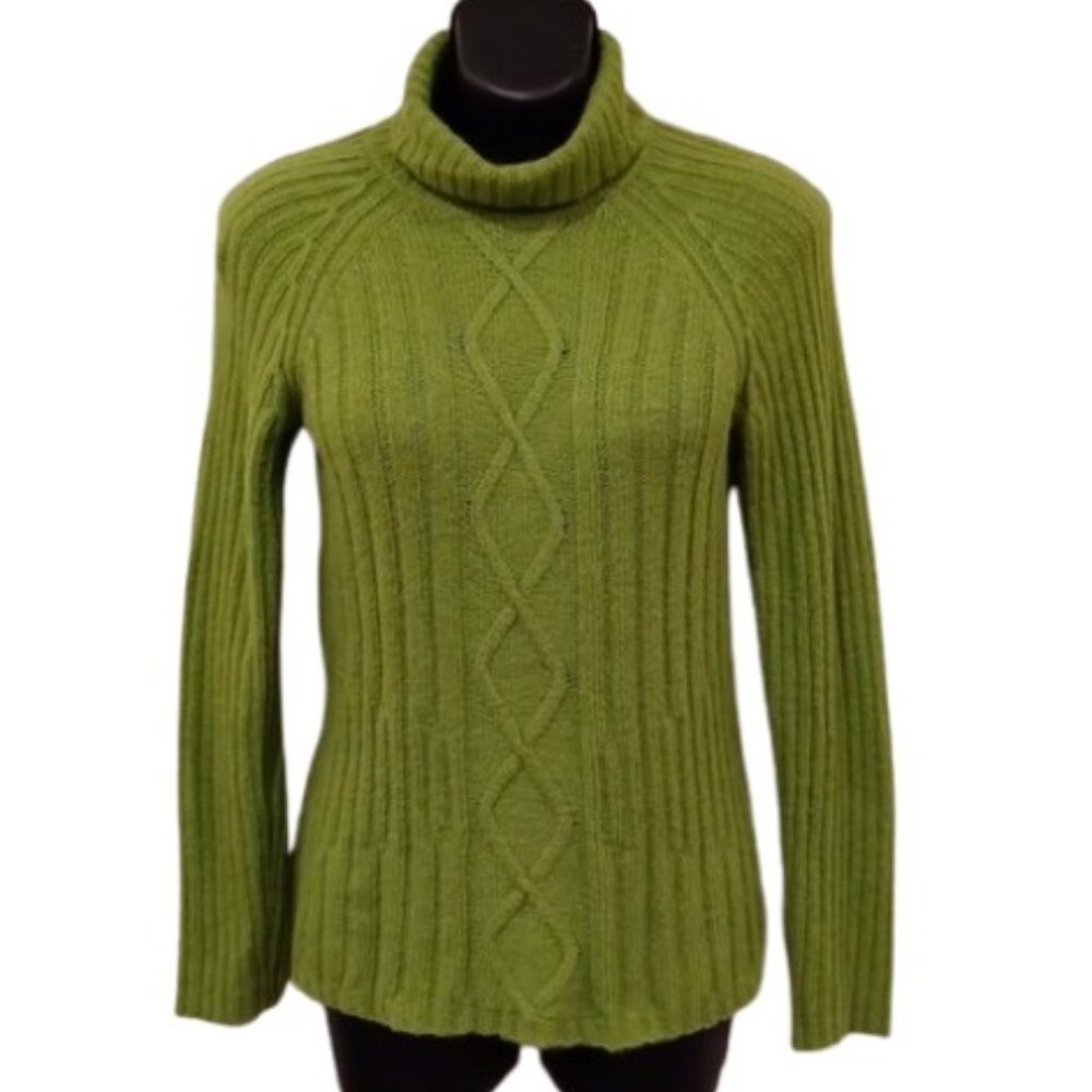 Roseanna Angora Blend Cable & Rib Lightweight Knit  Turtleneck Sweater- Sz. Sm
